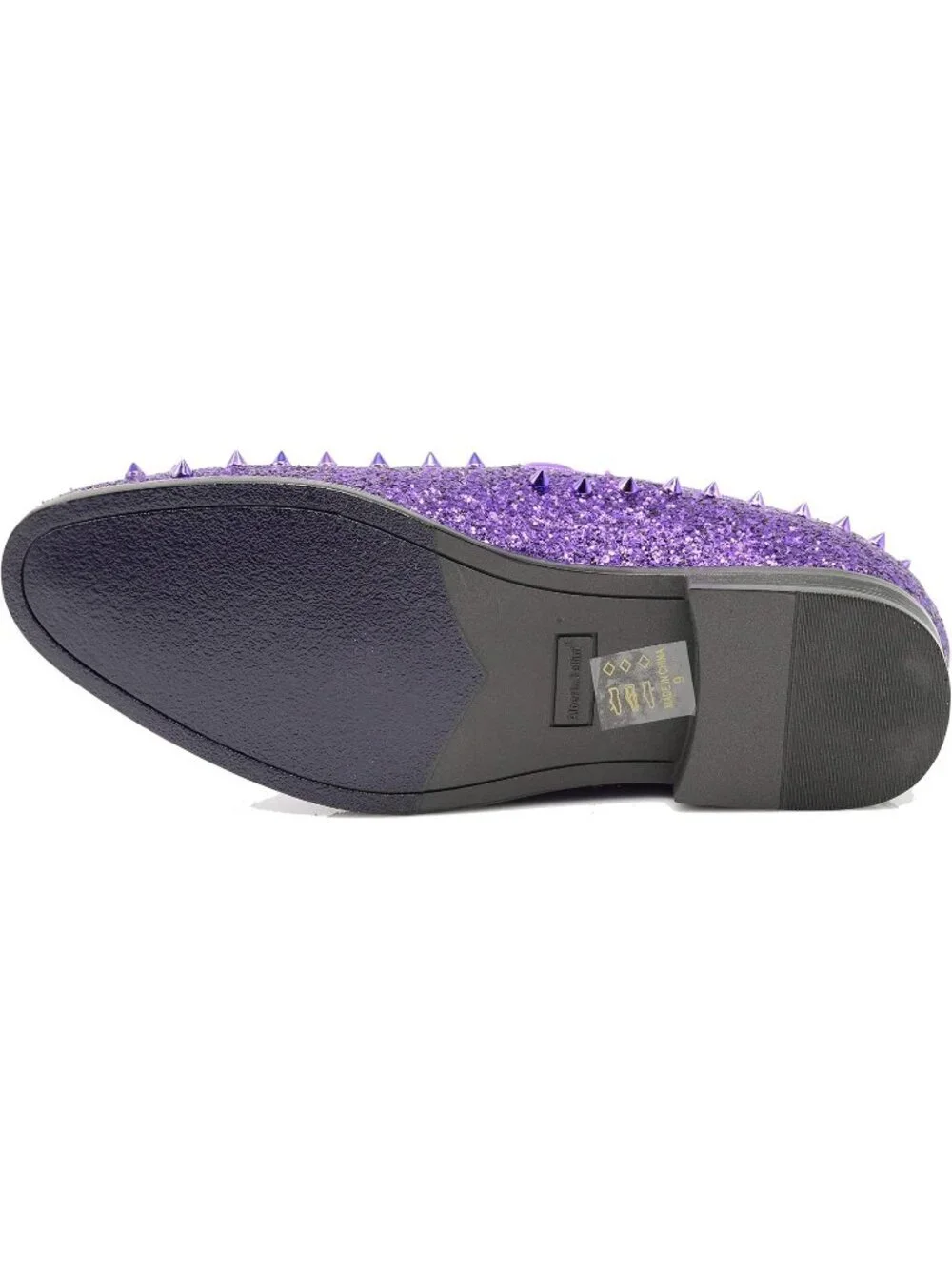 Enzo Romeo Men's Purple Rubber Sole Vintage Loafers Slip On Classic Tuxedo Shoes